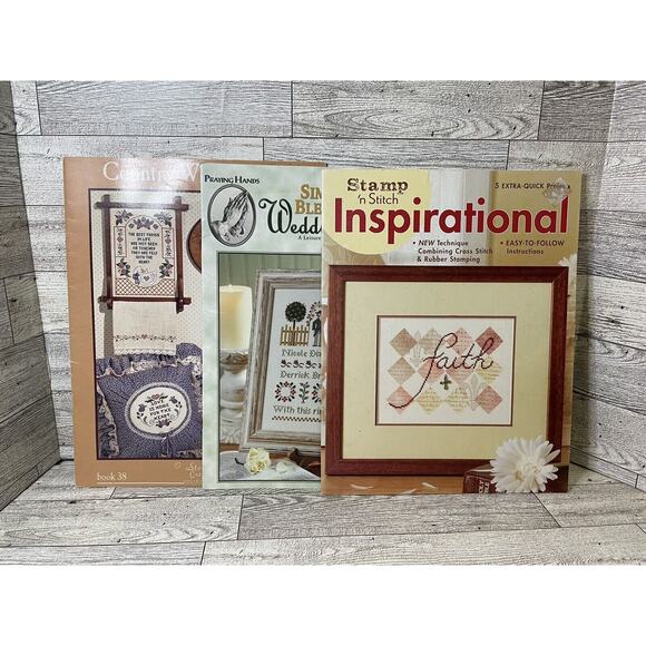 Cross Stitch Pattern Book Lot Country Whittenburg Wedding Samplers Inspirational - Picture 1 of 11